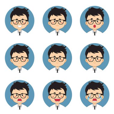 Çeşitli İfadeli İşadamı Avatar