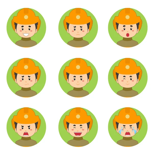 Firefighters Avatar With Various Expression