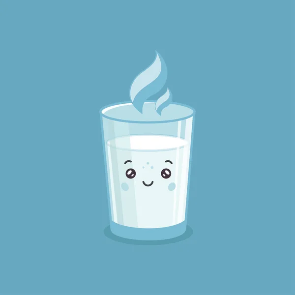 Nettes Zeichen Heiße Milch Illustration — Stockvektor