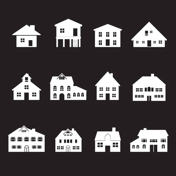 Set Of 12 House Icons