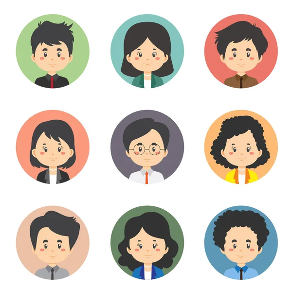 Set Avatar Negocios — Vector de stock