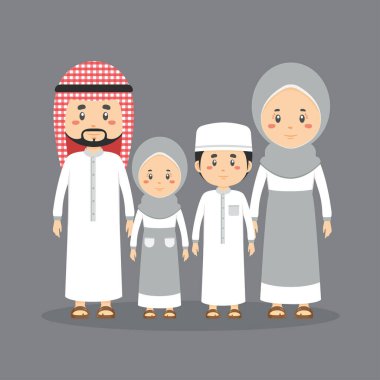 Müslüman Elbisesi Giyen Aile Karakteri