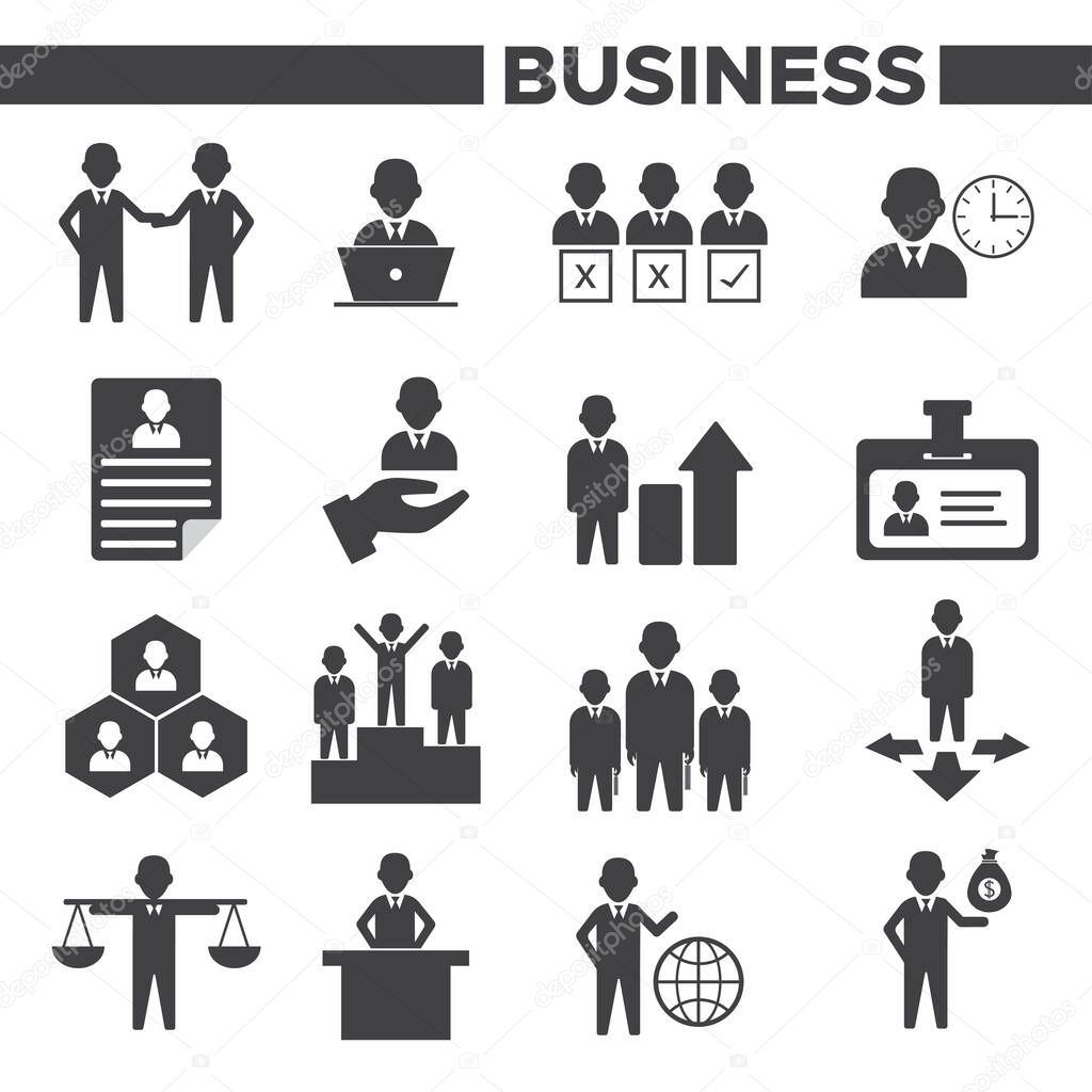 Business, Management and Human Resource Icons Set