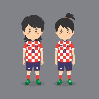 Çift Karakteri Futbol Kıyafeti Giyiyor