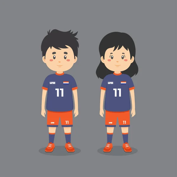 Couple Character Wearing Soccer Outfit
