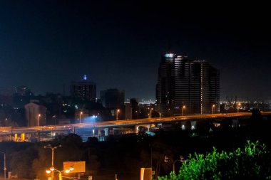 yıldırım gece şehrin güzel manzara. Rostov on Don, Rusya Federasyonu.