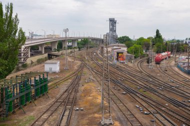 Rostov-on-Don, Rusya-18 Mayıs 2018: Görünümüne Köprüsü'nden Siversa avenue, demiryolları ve Köprüsü