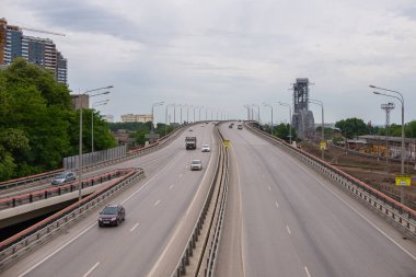 Rostov-on-Don, Rusya-18 Mayıs 2018: Siversa yolu köprüsü görünümüne.