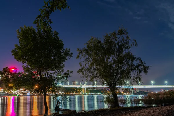 Gece Şehir Panoraması Ile Rostov Don Çıkabilir — Stok fotoğraf