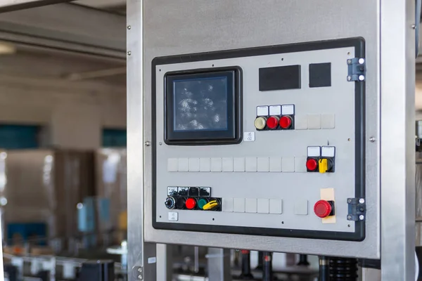 Knop Switch Van Controle Paneel Industriële Toetsenbord Met Scherm Voor — Stockfoto