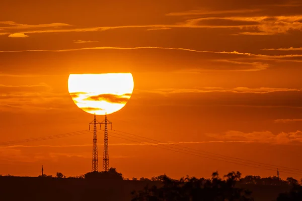 Primer Plano Hermoso Atardecer Dramático Nube Cielo — Foto de Stock