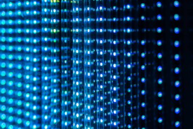 Mavi Led ışık duvar arka plan. Gece aydınlatma