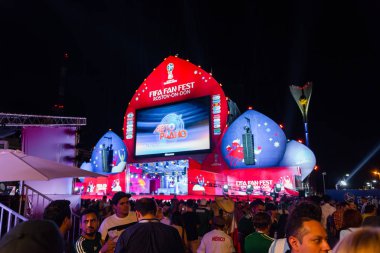 Rusya, Rostov on Don, 21 Haziran 2018: Fan Rostov-on-Don Dünya Kupası-2018 için bölgede bulunan şehrin tiyatro kare.