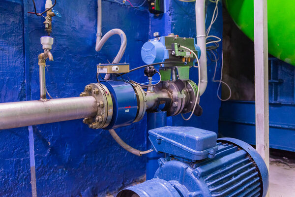 A closeup look at a pipeline construction, with some beautiful symmetric lines. Shot taken at an abandoned power factory