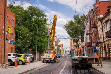 Rostov-on-Don, Rusya-28 Haziran 2018: Stanislavskogo sokak sonra yeniden yapılanma
