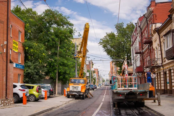 Rostov-on-Don, Rusya-28 Haziran 2018: Stanislavskogo sokak sonra yeniden yapılanma