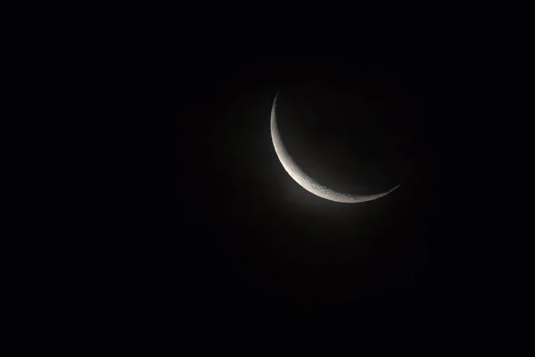 New Moon Dark Sky Cloudy Weather — Stock Photo, Image