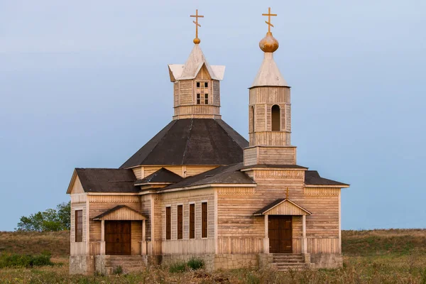 Традиционная Русская Деревянная Церковь Древнем Городе — стоковое фото