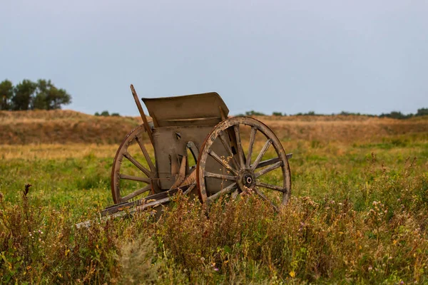 Porte Pistolet Avec Grandes Roues Pour Vieux Canon Fer — Photo