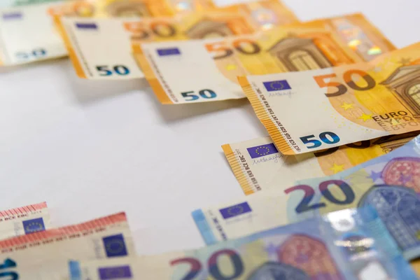 Банкноты Евро Евро Наличными Концепция Бизнеса — стоковое фото