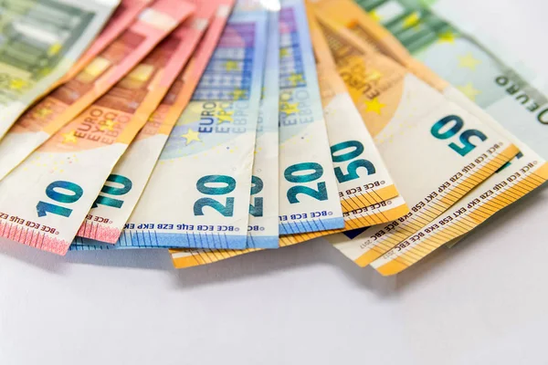 Billetes Dinero Euros Fondo Efectivo Euros Concepto Empresarial — Foto de Stock