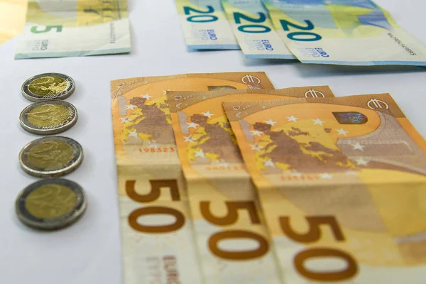 Банкноты Евро Евро Наличными Концепция Бизнеса — стоковое фото