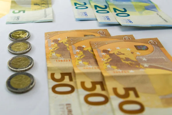 Sedlar Euro Pengar Euro Kontant Bakgrund Affärsidé — Stockfoto