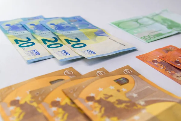 Bankjegyek Euro Pénzt Euro Készpénzt Háttér Üzleti Koncepció — Stock Fotó