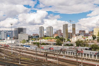 Rusya, Rostov on Don, 26 Eylül 2018: demiryolu parça City trenlerde Tren İstasyonu