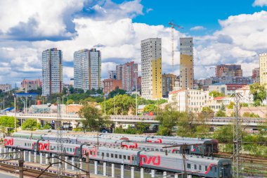 Rusya, Rostov on Don, 26 Eylül 2018: demiryolu parça City trenlerde Tren İstasyonu