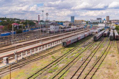 Rusya, Rostov on Don, 26 Eylül 2018: demiryolu parça City trenlerde Tren İstasyonu