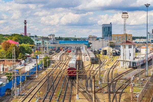 Rusia Rostov Don Septiembre 2018 Trenes Vías Férreas Estación Tren —  Fotos de Stock
