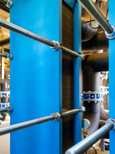 Heat Exchangers Cooling Medium Water Oil Gas Process Boiler Room — Stock Photo, Image