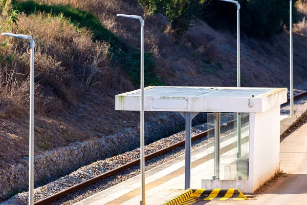 Pequeña Estación Tren Rural Vías Tren Una Pequeña Parada Tren —  Fotos de Stock