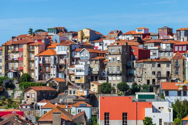 Porto Portogallo Centro Storico Ribeira Vista Lungomare Aerea Con Case — Foto Stock