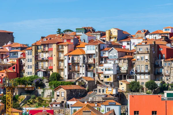 Porto Portogallo Centro Storico Ribeira Vista Lungomare Aerea Con Case — Foto Stock