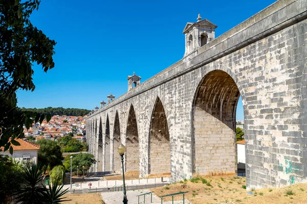 Aquädukt Aguas Livres Auf Portugiesisch Aqueduto Das Aguas Livres Aquädukt — Stockfoto