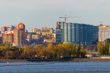 Rusya, Rostov-on-Don - 20 Ağustos 2017: Rostov Don şehir panoramik görünümünde