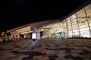 Rusya, Rostov-on-Don, 17 Eylül 2019: Uluslararası Havalimanı Platov dış bina