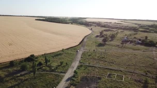 Drone Vue Aérienne Paysage Champs Agricoles Dans La Région Rurale — Video