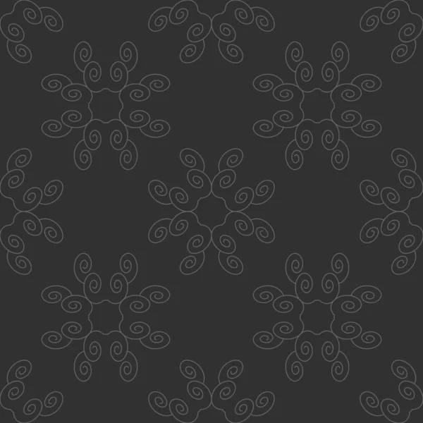 Seamless Pattern Spirals Dark Grey White Vector — Stock Vector