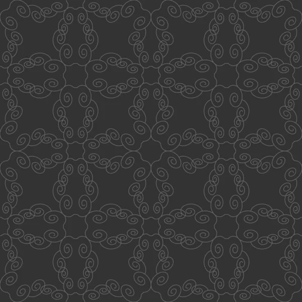 Seamless Pattern Spirals Dark Grey White Vector — Stock Vector