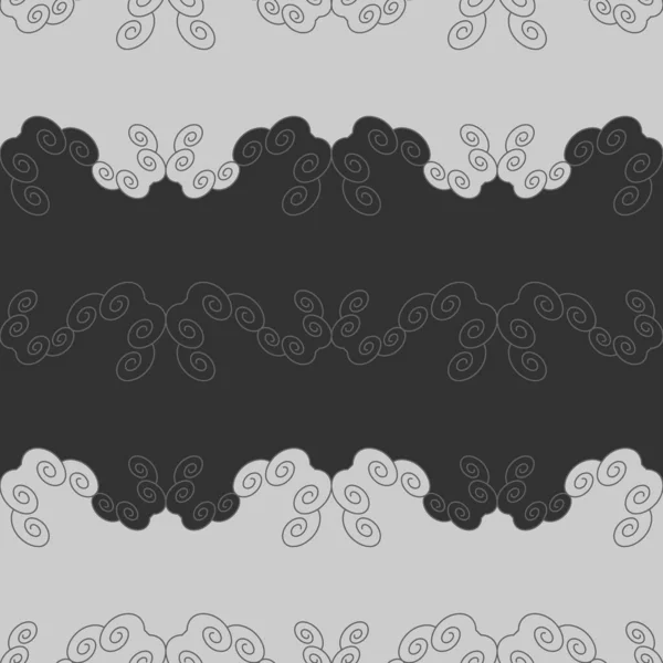 Seamless Pattern Spirals Dark Grey White Vector — Stock Vector