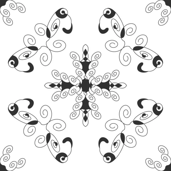 Бесшовный Рисунок Спиралями Темно Серый Белый Вектор — стоковый вектор