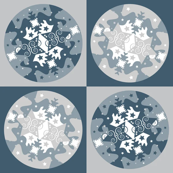 Muster Von Sternen Und Puzzleteilen Stil Weihnachtsthema Vektorillustration — Stockvektor