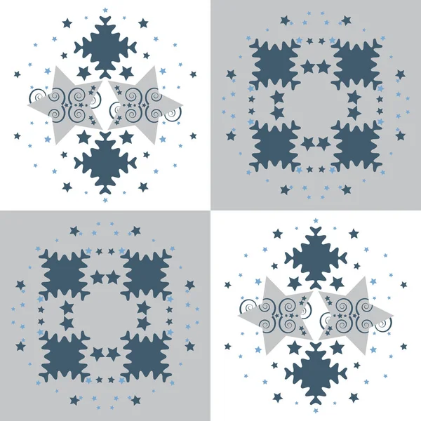 Pattern Stars Puzzle Pieces Style Christmas Theme Vector Illustration — Stock Vector