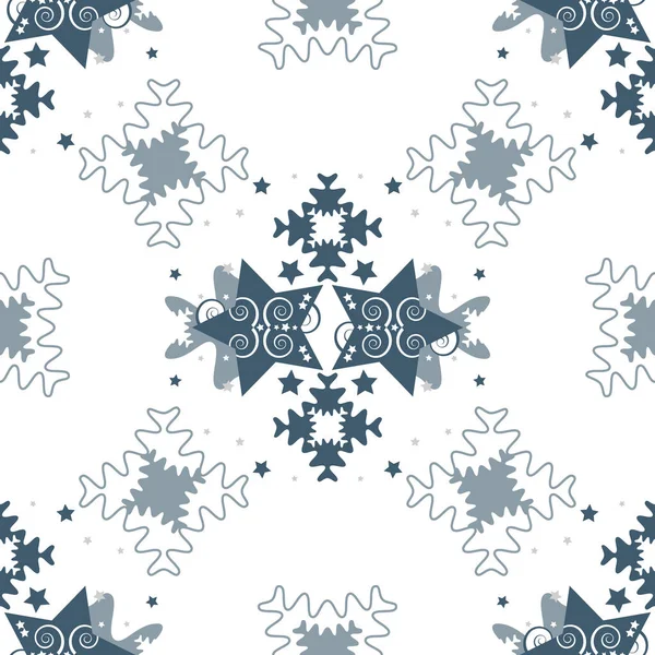 Pattern Stars Puzzle Pieces Style Seamless Pattern Christmas Theme Vector — Stock Vector