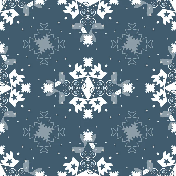 Muster Von Sternen Und Puzzleteilen Stil Nahtlose Muster Weihnachtsthema Vektorillustration — Stockvektor