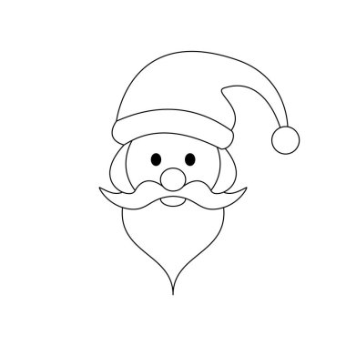 Noel Baba kafa. Noel teması. Siyah ve beyaz. Vektör illüstrasyonu.