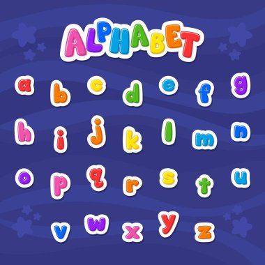 Karikatür vektör Alfabesi . Küçük Mektup. Yazı tipi.